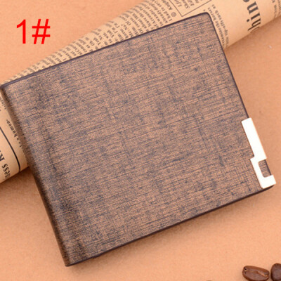 

Fashion Mens Card Bags 2 Fold Soft Short Wallet