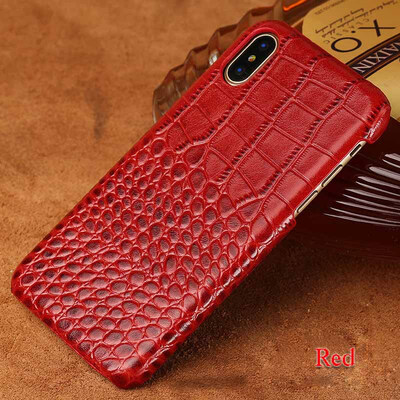 

Genuine Leather Phone Case For iPhone X Case Crocodile Texture Back Cover For 6 6S 7 8 Plus Note Case