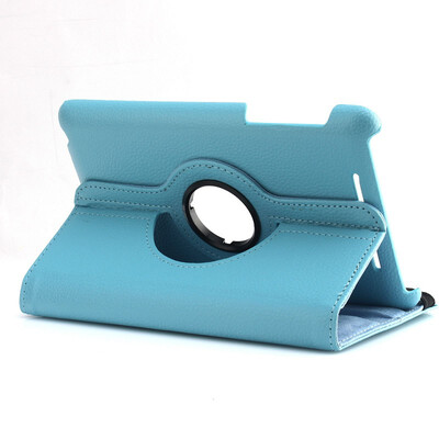 

360° Rotate Smart Leather Cover Wake/Sleep Stand Case Skin For Google Nexus 7 LIGHT BLUE