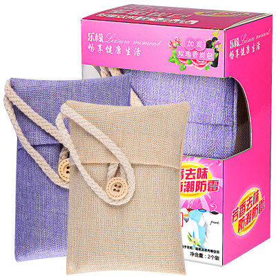 

【Jingdong supermarket】 lei leisure time colorful hanging charcoal bag rose fragrance 100gx2 fragrance deodorant to smell the car wardrobe insect repellent aroma activated charcoal package