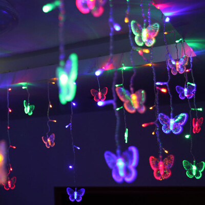 

JULELYS Butterfly LED Curtain Fairy Lights Decoration Garland Window For Gerlyanda Christmas Wedding Holiday Party Birthday
