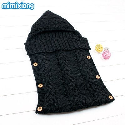 

Sleeping Bag Baby Winter Warm Envelopes For Newborns Unisex Hooded Sleep Sack Acrylic Knitting Infant Wrap Swaddle Blankets Fall