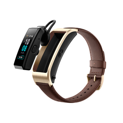 

Huawei bracelet B5 Bluetooth headset smart bracelet heart rate monitoring color screen touch pressure monitoring Android IOS universal sports bracelet business version Mocha brown