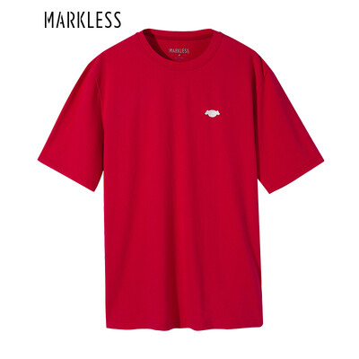 

Markless short-sleeved t-shirt male Jingdong JOY joint model 2018 summer new mens short-sleeved cotton youth embroidery round neck t-shirt TXA8657M white 18096 XL
