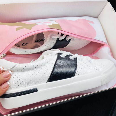 

CONAMORE Brand Spring Fashion Couple Shoes Women Men Leather Flat Shoes Round Toe Lace Up Student Casual White Shoes