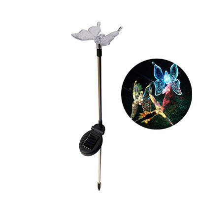 

2Pcs Colorful Solar LED Butterfly Birdie Lawn Light Automatic Change Color Solar Lamp Garden Decoration Light Outdoor Lighting