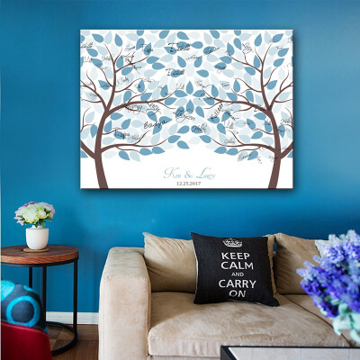 

Guest Signature Party Gift Wedding Canvas Signing Board Canvas Painting-Two Trees Wedding DIY Decoration Free Shipping