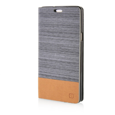 

MOONCASE Canvas Design Leather Side Flip Wallet Pouch Stand Shell Back Case Cover for Samsung Galaxy A7 Dark Brown