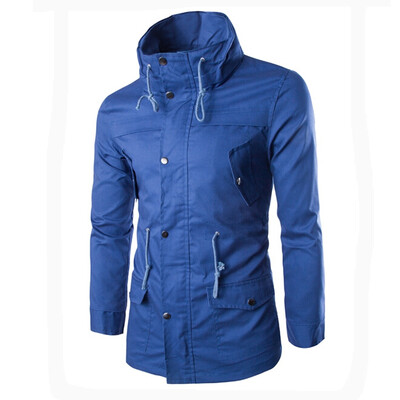 

Zogaa Pure Color Casual Double Collar Slim Mens Jacket