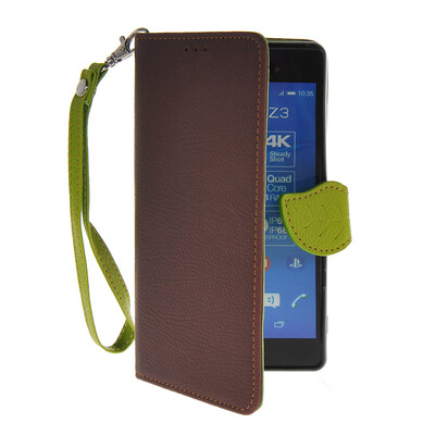 

MOONCASE Litch Skin Leather Side Flip Wallet Card Slot Pouch Stand Shell Back Case Cover For Sony Xperia Z3 Brown