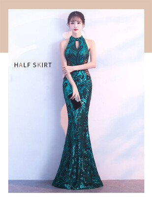 

Mermaid Evening Dress 2018 Robe Evening Dress Elegance Evening Dress Shiny Sequin Long Dress Party Dress