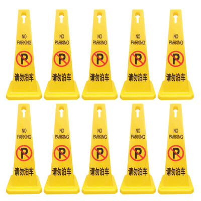 

Tengchi CT plastic road cone square cone square signage hotel do not park no stop sign ice cream cone roadblock warning column traffic facilities no parking 10 packs