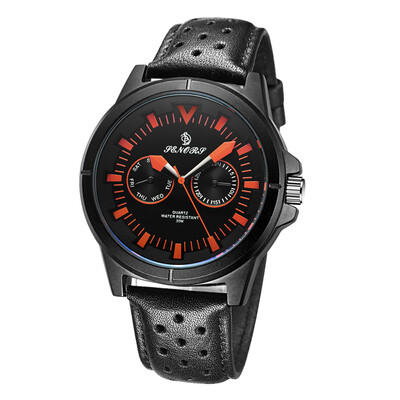 

Mens Military Sport Watch Fashion Casual Leather Waterproof Quartz Wrist Watches Good Gift for Men