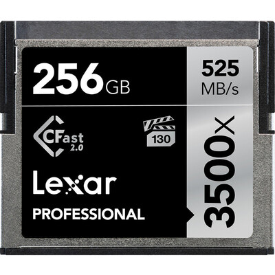 

Lexar 256GB read 525MBs write 445MBs CFast 20 memory card 3500x VPG-130 for HD cameras