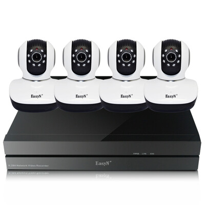 

EasyN NVR-1-A4 +4pcs Mini10D Wireless Pan Tilt 960P Security Network IP Camera Night Vision