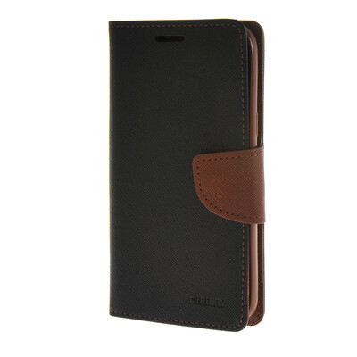 

MOONCASE Cross pattern Leather Flip Wallet Card Slot Stand Back Case Cover for Samsung Galaxy J5 Black Brown