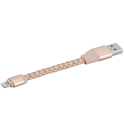 

MOMAX MOMAX MFi certified Apple data cable charging line leather short-term 11cm champagne gold support iphone8 7 6sPlus X 5s SE ipad