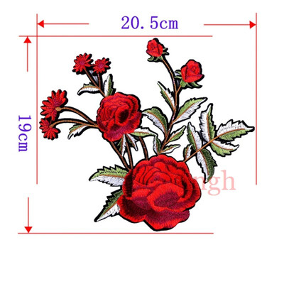 

1 Pcs Top Patches Red Rose Flowers Patch 3D Sticker Embroidery Motif Sequined Applique Badge Children Women DIY Clothing Patch