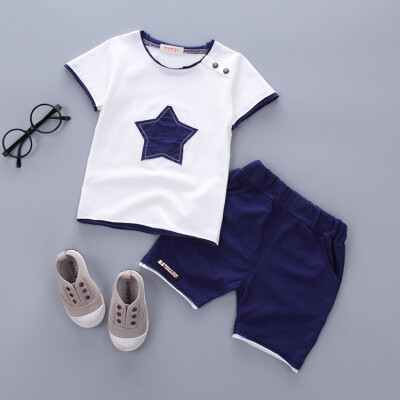 

2PCS Suit Baby Boy Clothes Children Summer Toddler Boys Clothing set Cartoon Kids Fashion Cotton Cute Stars Sets