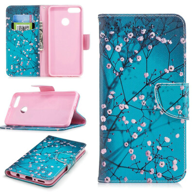 

BEFOSPEY Painting PU LeatherSoft TPU Card Slot Stand Wallet Case For Huawei Y92018593"