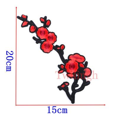 

1 Piece Big Patches Red Flower Embroidered Patch 3D Applique DIY Sewing Stickers Wedding Clothing Repair Fabric Sticker Patches