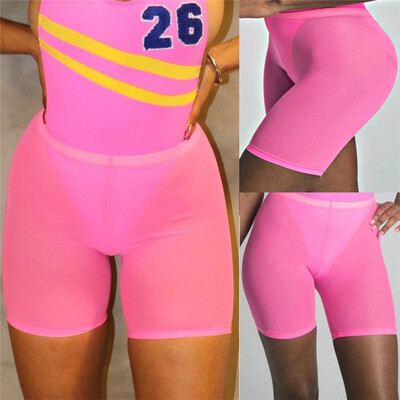 

Womens Fishnet Mesh See Through Slim Fit Short Leggings Cycling Short Hot Pants