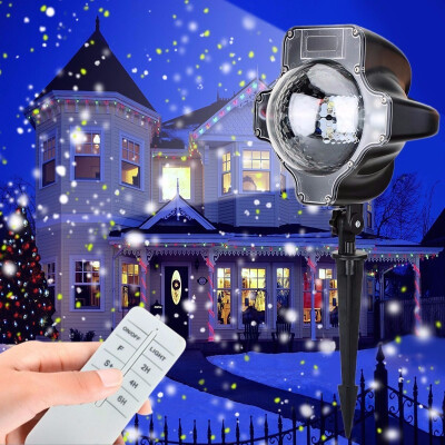 

Christmas Lights Projector Star Magic Motion Rotating White Snowflake Slide Show Led Snowfall Fairy Landscape Shower Projection