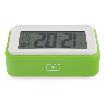 

Digital LCD Display Snooze Alarm Clock Light Sensor Control Temperature Home New DARK GREEN