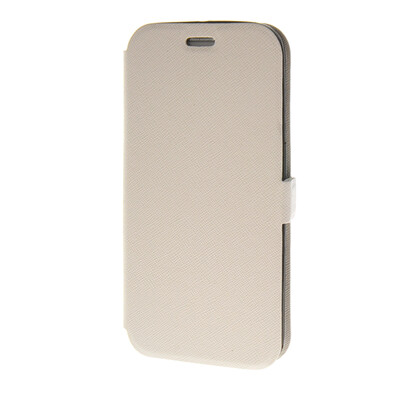 

MOONCASE Cross pattern Flip Pouch Leather Wallet Slim Case Cover for Samsung Galaxy S6 Edge White