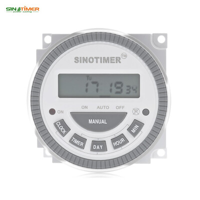 

SINOTIMER 110V 16A LCD Digital Multipurpose 7 Days Programmable Control Power Timer Switch LCD display Anti-interference chip