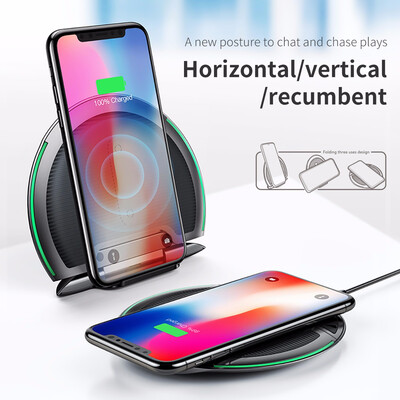 

Baseus 10W Qi Wireless Charger Collapsible Multifunction Fast Wireless Charging For Samsung S9 S8 iPhone X 8