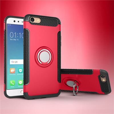 

OPPO F3 Armor Car Magnetic Suction Ring Bracket Silicon TPU Hard PC Phone Case