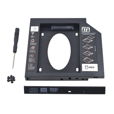 

2018 New For CD ODD Notebook Universal Aluminum 2nd HDD Caddy 127mm SATA 30 For 25" DVD Box Case Enclosure