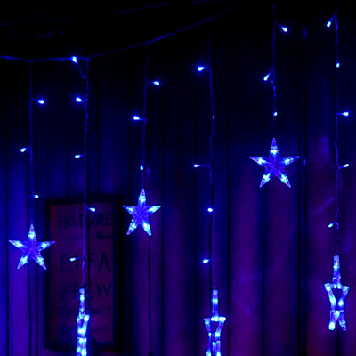 

JULELYS 2M 138 Bulbs LED Star Curtain Lights Christmas Garland Festoon LED Lights Decoration For Wedding Holiday Party Bedroom