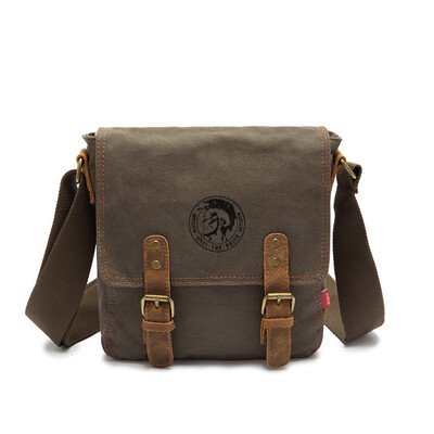 

New brand Mens shoulder bag canvas messenger bag man bag retro small crossbody bag with zipper hasp