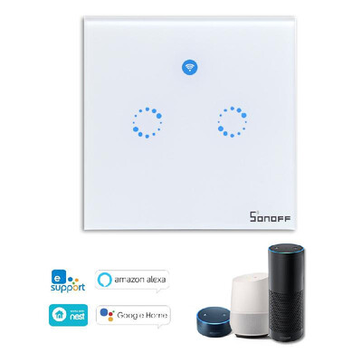 

SONOFF T1 3 Gang Smart WiFi Wall Light Switch RFAPPTouch Control Timer UK Panel Home Automation Support for Google HomeNest