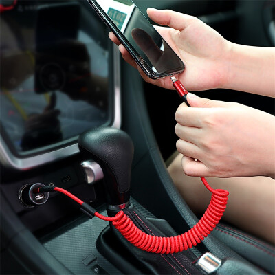 

Baseus Apple data cable car car charger mobile phone charging cable retractable for iphone55s66sPlus78XiPadAirPro1 meter red