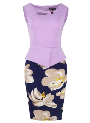 

MisShow Floral Ladies Work dress Patchwork Bodycon Autumn Winter Office Dress Bandage Pencil Dresses Robe Femme Vestidos