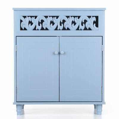 

iKayaa Modern Double-Door Floor Cabinet Shelved Storage Cabinet Bedroom Bathroom Furniture WhiteBlue