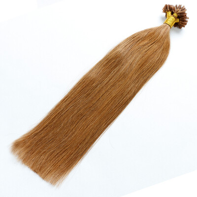 

BHF HAIR Fusion hair extensions Straight Brazilian Human HairSoft&Bouncy Nail U Tip Machine Human Hair Extensions 18" 1gs
