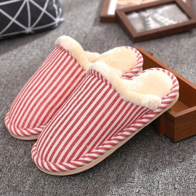 

Green cotton slippers non-slip bottom winter warm home slippers couple models female models vertical bar 38-39