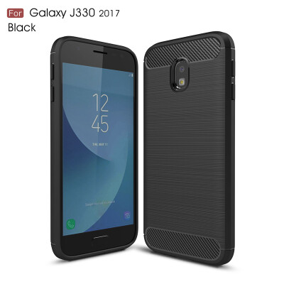 

Goowiiz Phone Case For Samsung Galaxy J330J3 Pro 2017J3 2017 European Fashion Slim Carbon Fiber TPU Soft Silicone