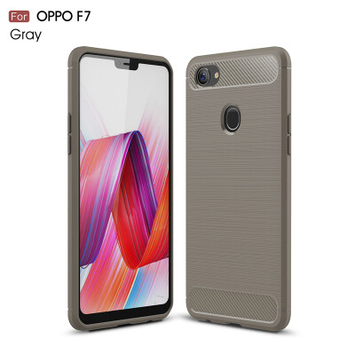 

Goowiiz Phone Case For Oppo F7F5A73 Fashion Slim Carbon Fiber TPU Soft Silicone Prevent falling