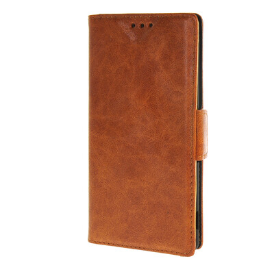 

MOONCASE Sony Xperia М4 Аква чехол кожи нефти Кожа Флип карты Бумажник Слот Кронштейн обложка чехол Браун