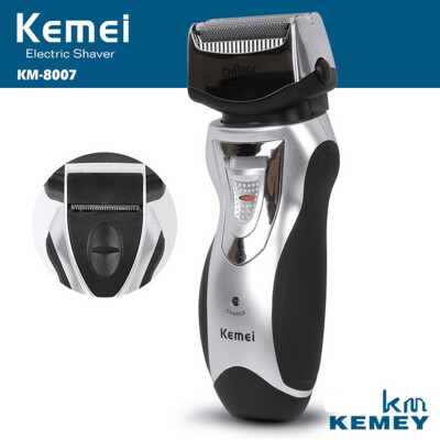 

2015 new Men Kemei KM-8007 1 PCS 220V 2W Rechargeable Electric Shaver Double for Edge Men Razor Groomer Men's Cordless EU Plug