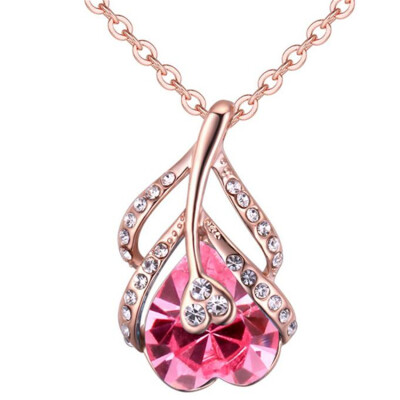 

Heart Necklace Crystal High Quality Rhinestone Pendant Fashion Jewelry Gift Women Accessories -28540