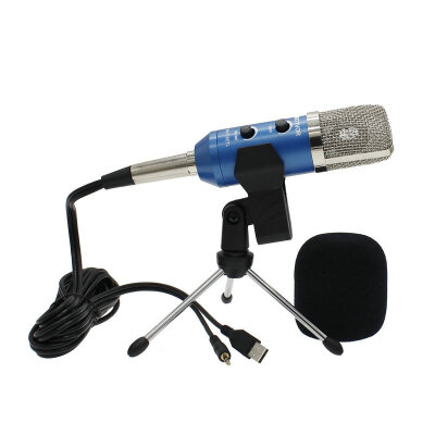 

Mk f100tl USB 20 Condenser Sound Recording Audio Processing Wired Microphone with Stand for Radio Braodcasting