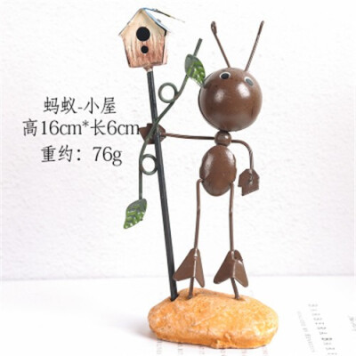 

Creative cute iron ant small furnishings home miniature garden accessories living room bookcase home decoration animal crafts