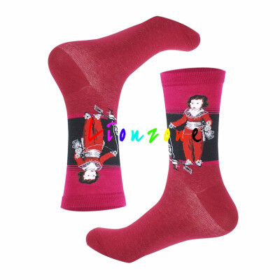 

LIONZONE 2018 New Happy Socks Lnvierno Mujer Retro Personalidad Arte Mural Pintura Famosa Masculina Aceite Socks Funny Gift