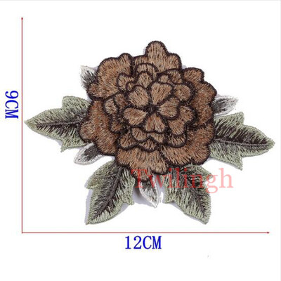 

Twilingh Red Rose Embroidered Flower Mixed Color Lace Flowers Sew On Patch Stickers Applique For Women Clothing